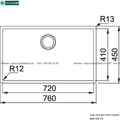 Chậu rửa bát Franke BOX 210-72 (Inox, 1 hộc)