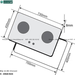 Bếp từ đôi Giovani G - 20868 MAS (Made in Malaysia)