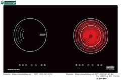 Bếp kết hợp Giovani G - 2169 MLH (Từ kết hợp điện 2 vùng nấu - Made in Malaysia)