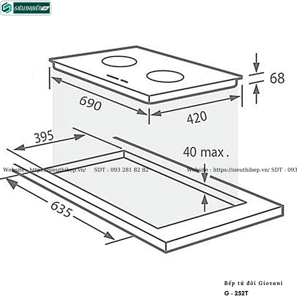Bếp từ đôi Giovani G - 252T