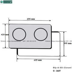 Bếp từ đôi Giovani G - 262T