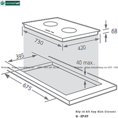 Bếp kết hợp Giovani G - 271 ET (Từ kết hợp điện 2 vùng nấu)