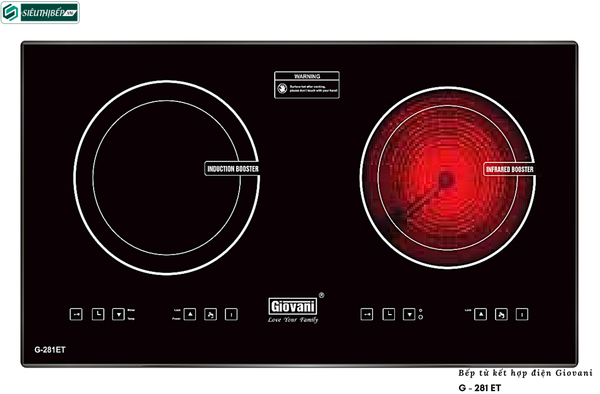 Bếp kết hợp Giovani G - 281 ET (Từ kết hợp điện 2 vùng nấu)