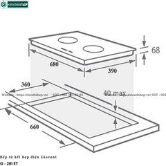 Bếp kết hợp Giovani G - 281 ET (Từ kết hợp điện 2 vùng nấu)