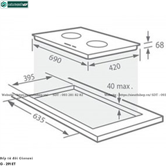 Bếp kết hợp Giovani G - 291 ET (Từ kết hợp điện 2 vùng nấu)