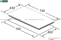 Bếp kết hợp Giovani G - 3169 MLH (Từ kết hợp điện 3 vùng nấu - Made in Malaysia)