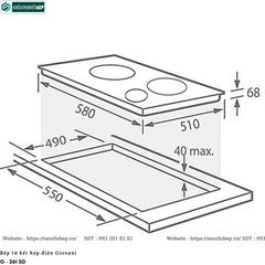 Bếp kết hợp Giovani G - 361 SD (Từ kết hợp điện 3 vùng nấu - Made in Italy)