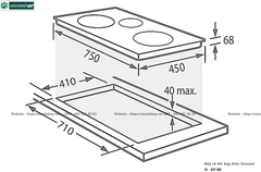 Bếp kết hợp Giovani G - 371 SD (Từ kết hợp điện 3 vùng nấu - Made in Italy)