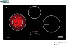 Bếp kết hợp Giovani G - 371 TC (Từ kết hợp điện 3 vùng nấu - Made in Italy)