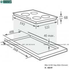 Bếp kết hợp Giovani G - 422 ET (Từ kết hợp điện 4 vùng nấu)