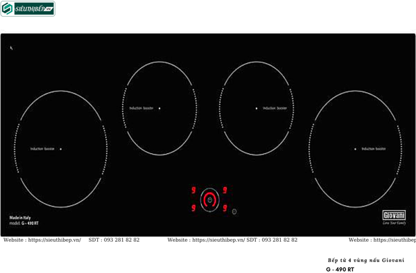Bếp từ Giovani G - 490 RT (4 vùng nấu - Made in Italy)