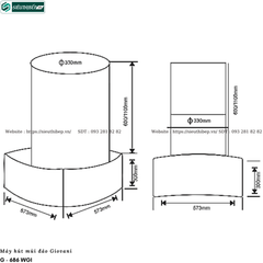 Máy hút mùi đảo Giovani G - 686 WGI (Treo độc lập)