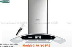Máy hút mùi Giovani G - 70 PRS / G - 90 PRS (Áp tường, kính cong - Điều khiển từ xa, cơ)