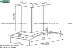 Máy hút mùi Giovani GH - 7501 EG / GH - 9501 EG (Áp tường, kính cong)