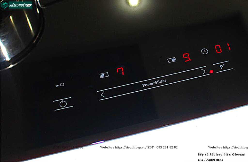 Bếp kết hợp Giovani GC - 73021 HSC (Từ kết hợp điện 2 vùng nấu - Made in Germany)