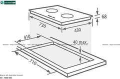 Bếp kết hợp Giovani GC - 73021 HSC (Từ kết hợp điện 2 vùng nấu - Made in Germany)