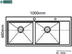Chậu rửa bát Golicaa GD - 10048 (Inox 304 - 2 Hộc Đều, 1 Bàn Chờ)