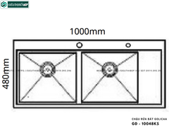 Chậu rửa bát Golicaa GD - 10048KS (Inox 304 - 2 Hộc Đều, 1 Bàn Chờ)