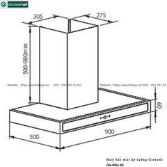 Máy hút mùi Giovani GH - 7106 SS / GH - 9106 SS (Áp tường, chữ T)