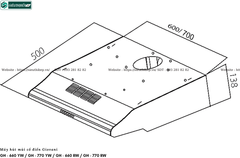 Máy hút mùi Giovani GH - 660 YW /  GH - 770 YW / GH - 660 RW / GH - 770 RW (Cổ điển)