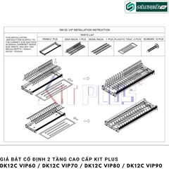 Giá bát cố định Kit Plus DK12C VIP60 / DK12C VIP70 / DK12C VIP80 / DK12C VIP90 (2 tầng cao cấp)