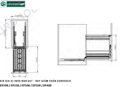 Giá gia vị Eurogold EP20B / EP25B / EP30B / EP35B / EP40B (Inox nan dẹt - ray giảm chấn)