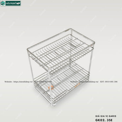 Giá gia vị Garis GK02E (Nan vuông, inox 304, bề mặt điện hóa xước mờ, dùng cho cánh kéo)