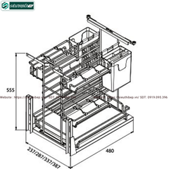 Giá dao thớt, chai lọ Grob GO304 (Oval Inox mờ SUS304)