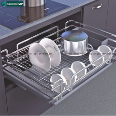 Giá bát đĩa tủ dưới Grob GO304 (Nan Oval, inox mờ SUS304)