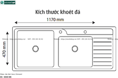 Chậu rửa bát Giovani GS - 12050 HM (Inox - 2 hộc, 1 bàn chờ)