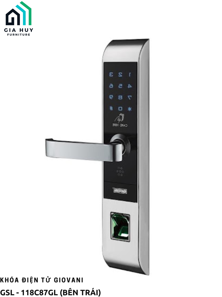 Khoá điện tử Giovani GSL - 118C87GL (Bên trái) / GSL - 118C87GR (Bên phải)