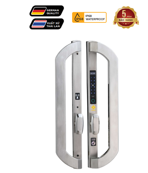 Khóa điện tử Hubert cửa nhôm HB CNI8 EU SILVER
