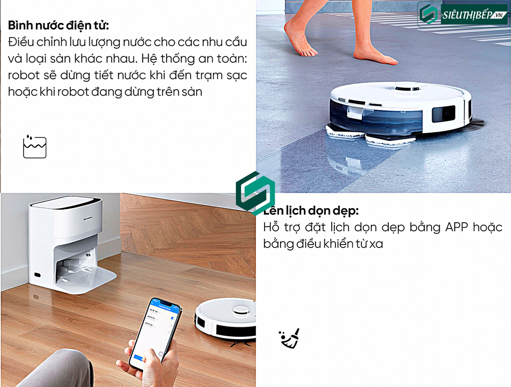 Robot hút bụi lau nhà Hubert HB - S79 (Màu trắng - Điều khiển bằng APP)