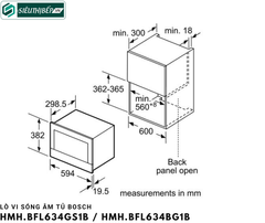 Lò vi sóng Bosch HMH BFL634GS1B / HMH BFL634GB1B - Serie 8 (21 Lít - Âm tủ)