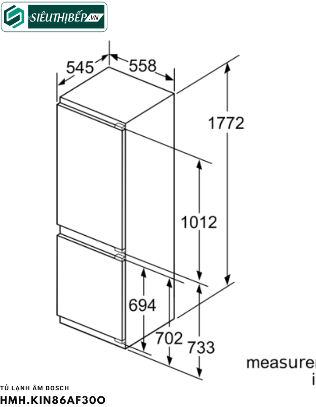 Tủ lạnh Bosch HMH KIN86AF30O - Serie 6 (Âm - Made in Germany)