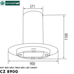 Máy hút mùi đảo Canzy CZ 890G (Treo độc lập - Tròn)