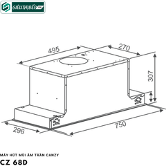 Máy hút mùi Canzy CZ 68D / CZ 68DT (Áp trần)