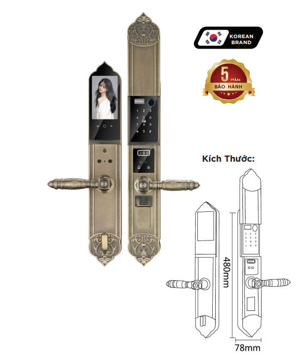 Khóa điện tử Hyundai đại sảnh HY - SLC 8817 Bronze