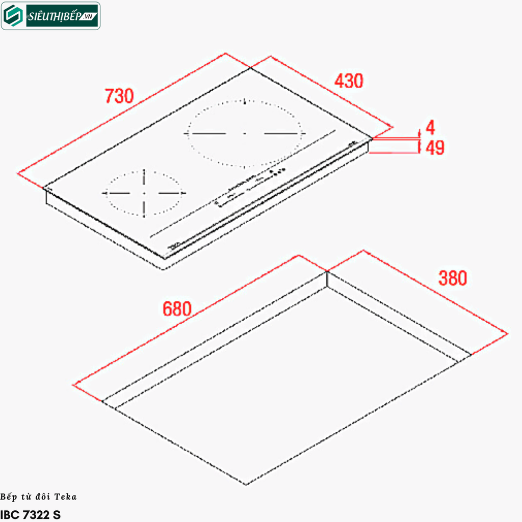 Bếp từ đôi Teka IBC 7322 S (Mặt kính Schott ceran - Germany)