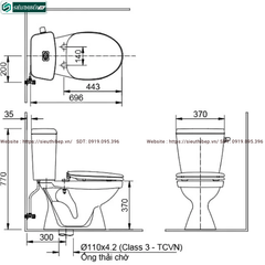 Bồn cầu 2 khối Inax C-117VAN (C117VAN) - Nắp Êm