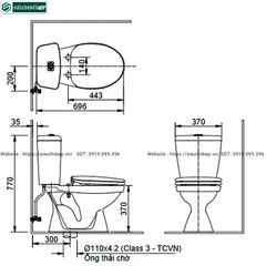 Bồn cầu 2 khối Inax C-108VAN - Nắp Êm