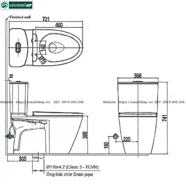 Bồn cầu 2 khối Inax AC-602VN (Nắp Êm)