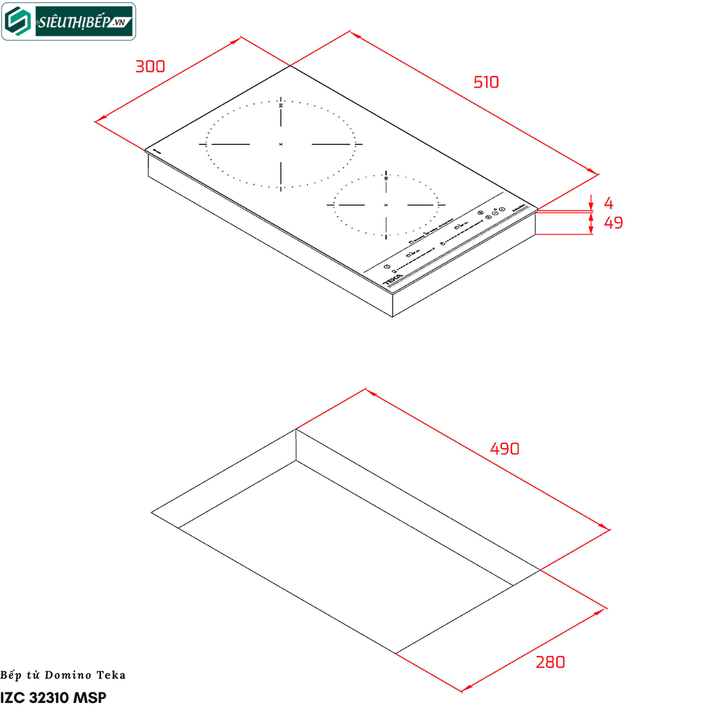 Bếp từ Domino Teka IZC 32310 MSP - Made in Turkey