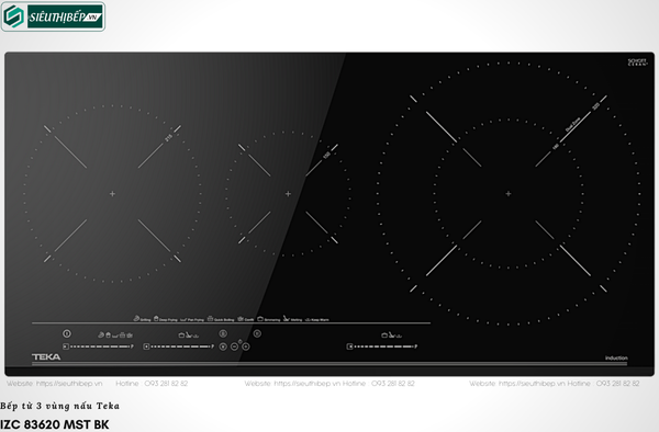 Bếp từ Teka IZC 83620 MST BK (3 vùng nấu - Made in Turkey)