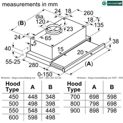 Máy hút mùi Bosch HMH DFT63CA61B / DFT93CA61B - Serie 2 (Âm tủ - Made in Turkey)