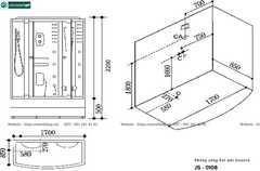 Phòng tắm xông hơi ướt Govern JS - 0108 (Bồn massage, sục khí)