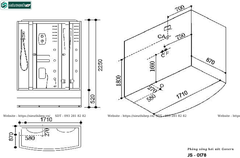 Phòng tắm xông hơi ướt Govern JS - 0178 (Bồn massage, sục khí, đèn Led)