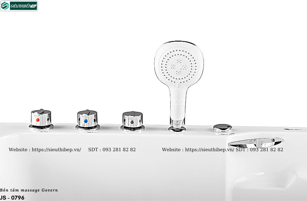 Bồn tắm massage Govern JS - 0796 (Bồn tắm massage, sục khí, đèn đổi màu)