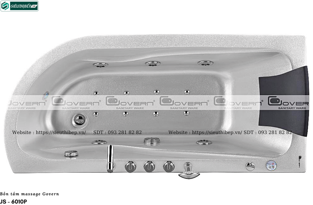 Bồn tắm massage Govern JS - 6010P (Bồn tắm massage, sục khí, đèn đổi màu(Ngọc trai))