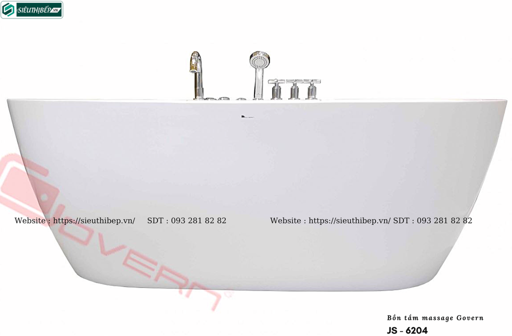 Bồn tắm massage Govern JS - 6204 (Bồn tắm massage, sục khí, đèn đổi màu)